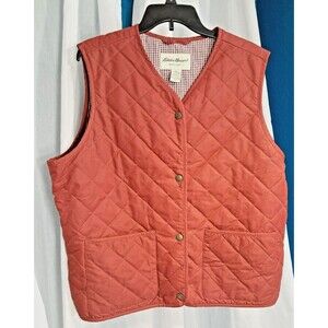 Women’s Eddie Bauer Quilted Vest Cardinal Red Size XXL Button Close
